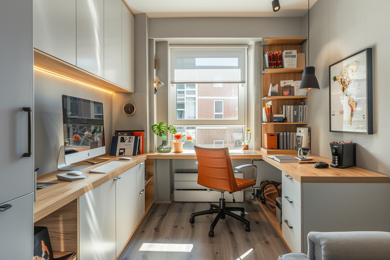 Idée d'aménagement d'un coin bureau fonctionnel et intelligent dans un petit appartement